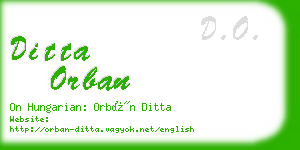 ditta orban business card